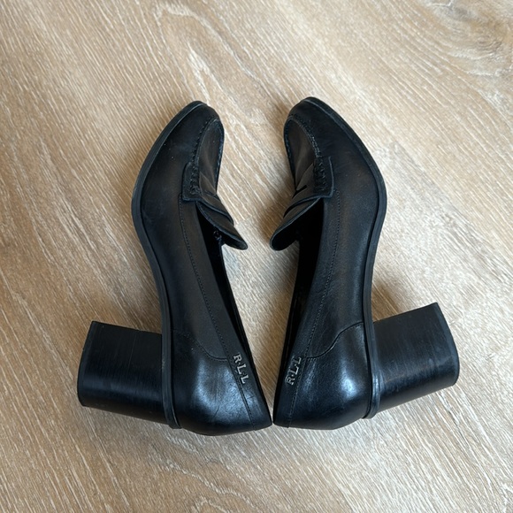 Vintage Lauren RL Darla black chunky penny loafers - Picture 10 of 12